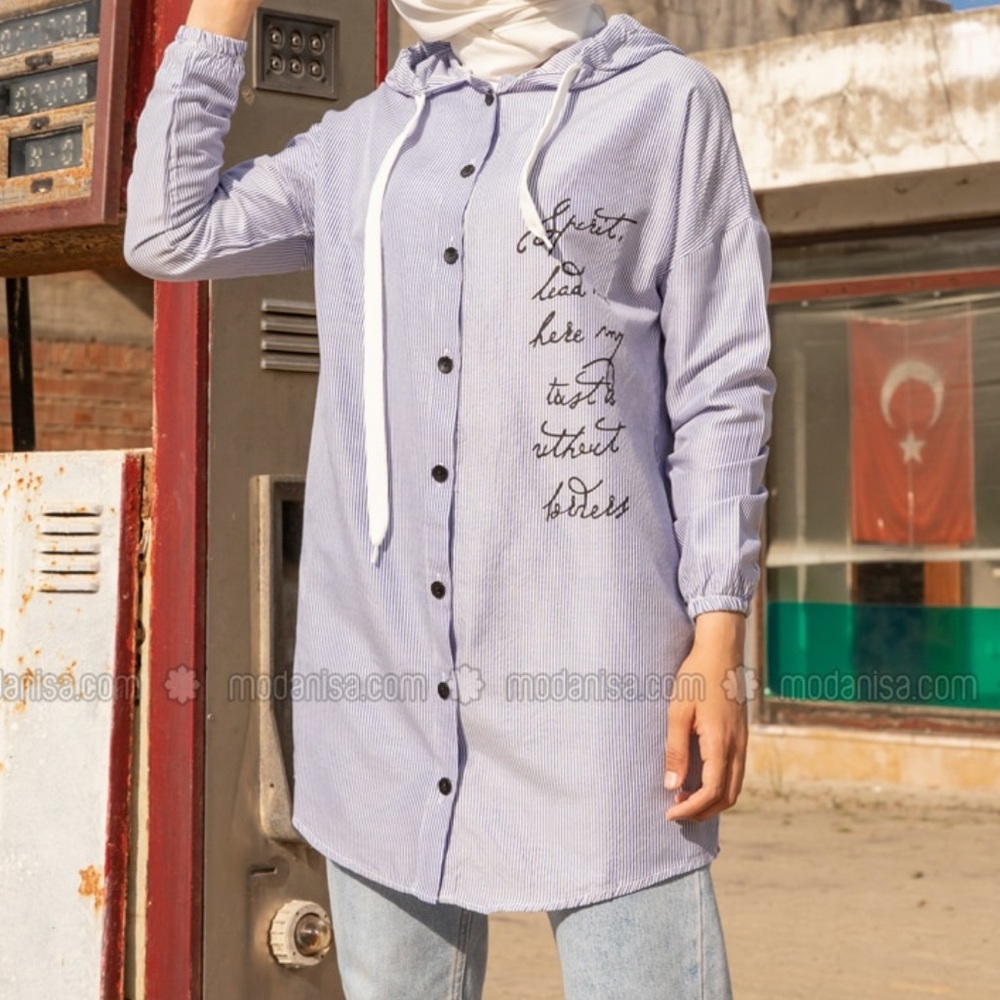 Button up blue tunic